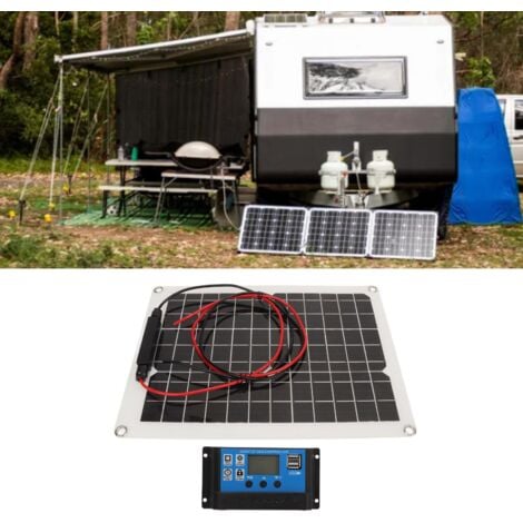 Solarpanel-Set, 300 W, monokristallines Silizium-Solarpanel, Batterie-Clip, Zigarettenanzünder-Controller und Saugnapf