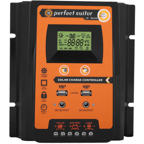 solarregler 24v,Solarregler 24V,Mppt Solarladeregler,Laderegler Solar 12V Mppt,Solarpanel Laderegler,12V/24V 30A50A Mppt Solarladeregler Solar Panel Batterieregler Batterie Intelligente Regler Mit Dua