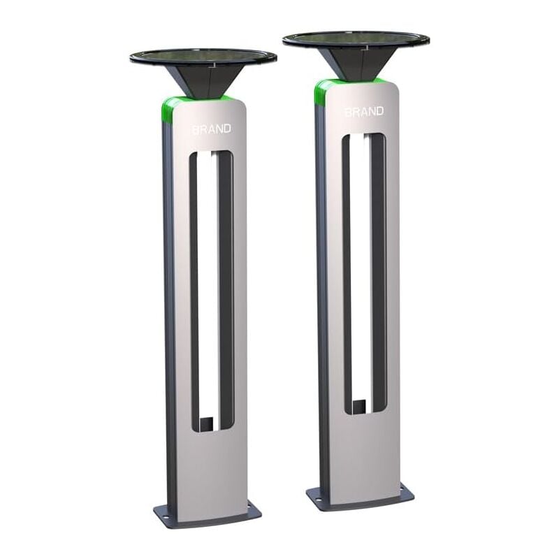 Ensemble de deux pièces Borne Lumineuse Solaire à Led 500 Lumens Commande Vocale Inclus et 3W Panneau Solaire,Traitement Anticorrosion pour