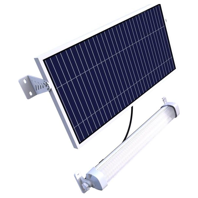 Solarsys® - Kit d'éclairage Solaire pour Vélo/Abri de Voiture 2600 Lumens 20W Panneau Solaire,Matière en PC +ABS pour Vélos/Arrêts de Bus, Gare