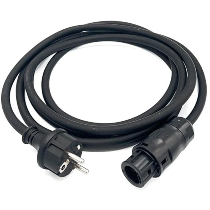 Elfcam - 5m Cordon d'Alimentation ac BC01 Femelle à Prise Schuko - Compatible Micro-onduleurs Hoymiles, Deye, Envertech, nep, Bosswerk, tsun