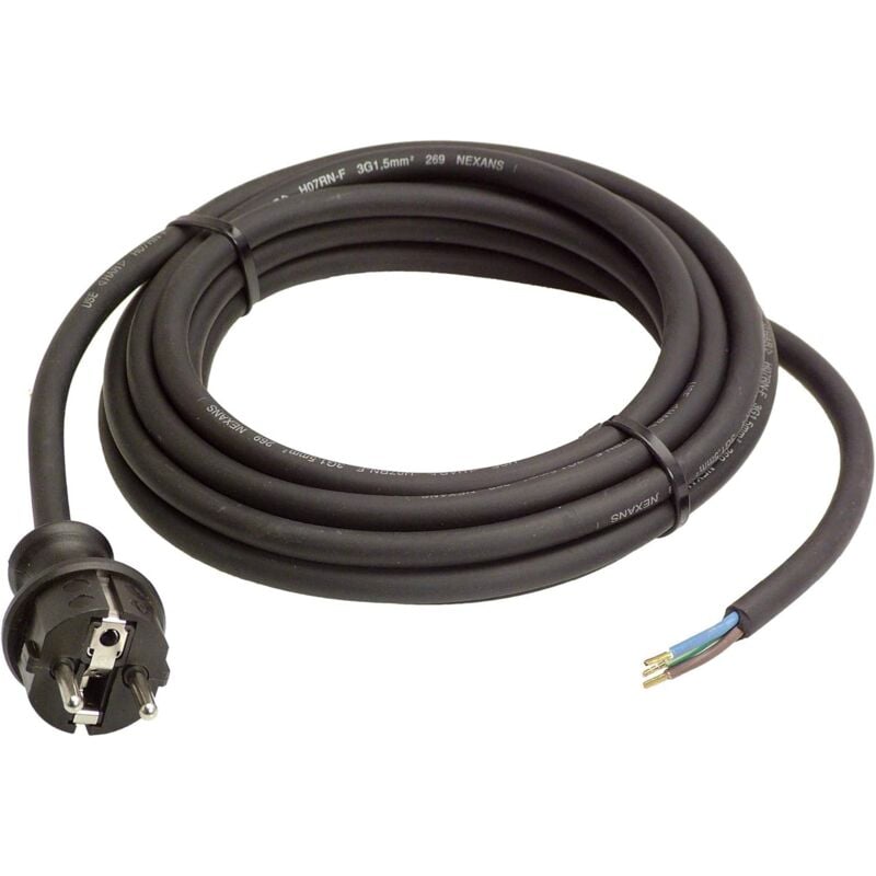 Solarsys - 8m Cordon d'alimentation en Caoutchouc H07RN-F 3x1,5mm, Photovoltaique ac Cable avec Prise Schuko (cee 7/7) pour Micro-onduleur APsystems