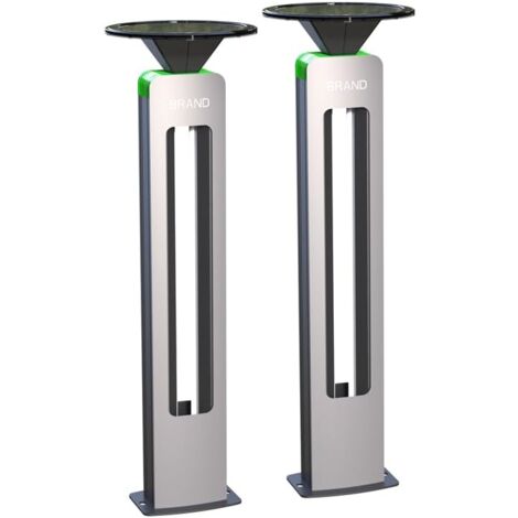 Solarsys® - Ensemble de deux pièces Borne Lumineuse Solaire à Led 500 Lumens Commande Vocale Inclus et 3W Panneau Solaire,Traitement Anticorrosion pour Jardin,Cour et Rue