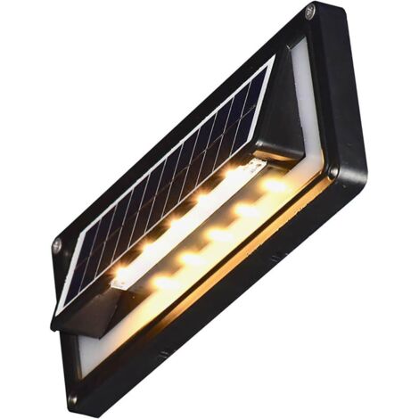 Solarsys - Lampe Solaire Murale Étanche IP65, 120 Lumens, 5 LED, 2200mAh, Allumage Automatique, ABS+PC+Aluminium - pour Escaliers, Balcon, Clôture & Mur de Jardin
