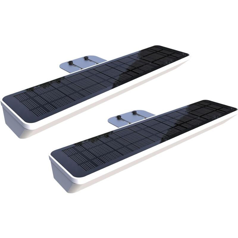 Lampes Solaires pour l'extérieur, Lumière Super pour Panneau de Signalisation pour l'immobilier, la publicité et l'éclairage, Blanc, Lot de 2