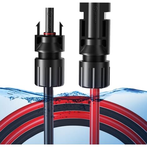 Solarsys Solarkabel 2x2m 4 mm² Verlängerung – mit Solarstecker M/F – 12 AWG, DC 1500 V, IP68, UV-beständig, TÜV-zertifiziert – PV-Kabel für Solaranlagen