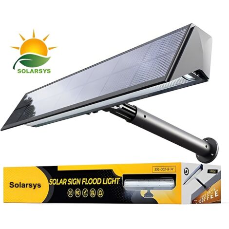 Solarsys - Solarstrahler für Signalisation, IP65, 160 Lumen, 5200mAh, automatisches Einschalten, PC+ABS UV-beständig