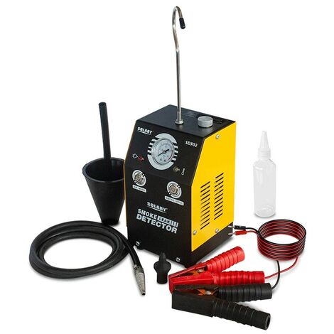 SOLARY Mini Machine à Fumée EVAP, SD302, Mini Outil de Détection de Fuites pour Automobiles, DC12V, avec Indicateur de Pression. Jaune.