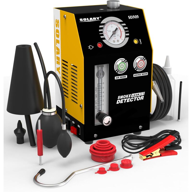 Solary - Testeur de diagnostic de fumée pour système de vide automobile - Détecteur de fuites à fumée 12V dc avec pompe à air intégrée