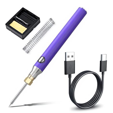 Soldador eléctrico inalámbrico portátil, mini, 8W, temperatura ajustable, 330 a 400°C, kit de herramientas de soldadura para bricolaje doméstico.