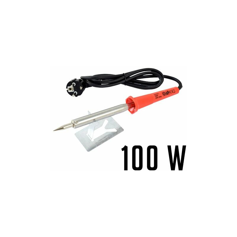 

FSKSOL100 Soldador eléctrico de punta fina para estaño con 100W, calentamiento rápido, mango antitérmico y ergonómico - Ferrestock