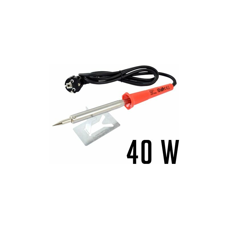 

FSKSOL040 Soldador eléctrico de punta fina para estaño con 40W, calentamiento rápido, mango antitérmico y ergonómico - Ferrestock