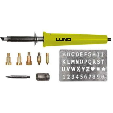 SOLDADOR LUND Y PIROGRAFO DE MADERA 11 PIEZAS