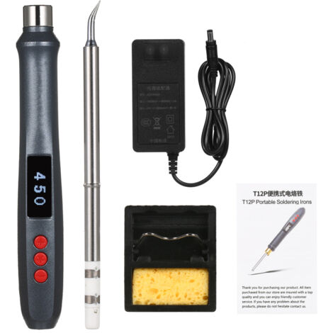 Soldador T12P de 72 W, estación de soldadura digital ajustable SH72, para la reparación de aparatos electrónicos domésticos, equipado con puntas de soldadura IS (anguladas).