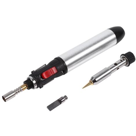 Soldador tipo bolígrafo, kit de soldador inalámbrico de gas butano 4 en 1 con soplete de soldadura de temperatura ajustable (gas no incluido).