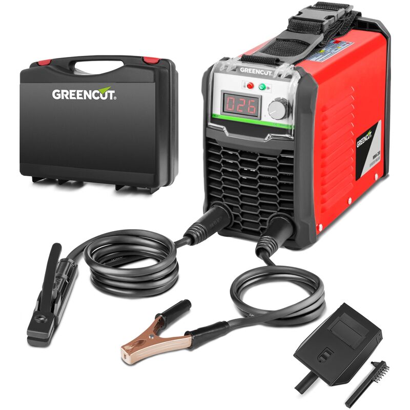 

Greencut - Soldador MMA200 de corriente continua. Potencia entre 25A-200A. Voltaje 230V. Tecnología IGBT. Electrodos 2mm-3,2mm