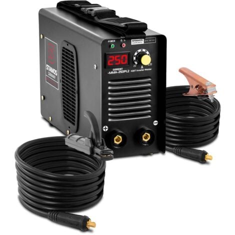 STAMOS Soldadora MMA IGBT compacta y fiable con pantalla LED 250A 230V S-MMA-250PI.2