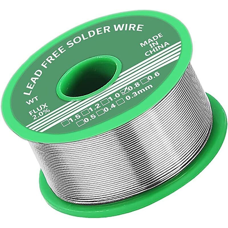 Soldadura de 0,8 mm, soldadura sin plomo con núcleo de resina, alambre de soldadura para reparación y bricolaje de componentes eléctricos y
