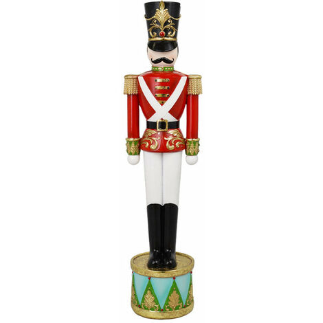 Soldato Natalizio H45,5 cm in Ceramica con Baffi Rosso