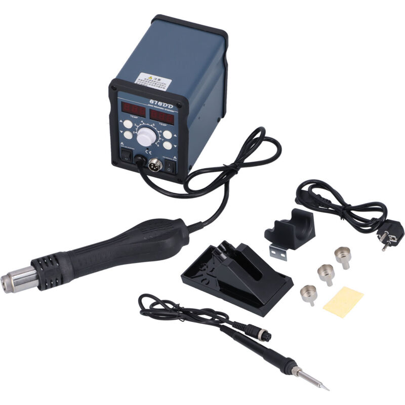 Sunxury - Soldering Iron Station Hot Air Rework 2 in 1 Constant Temperature 878DD eu Plug AC220V