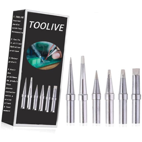 DECKON Soldering Iron Tip Solder Tip for Soldering Iron Tip, Replacement Soldering Iron Tips for Soldering Stations WESD51, WES51/50, WE10NA, PES50/51, WCC100/101, LR21 (6 pcs)