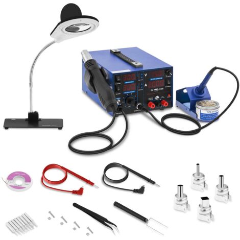 STAMOS Soldering Station Iron Hot Air Iron De-Soldering Station Soldering Set With Lamp