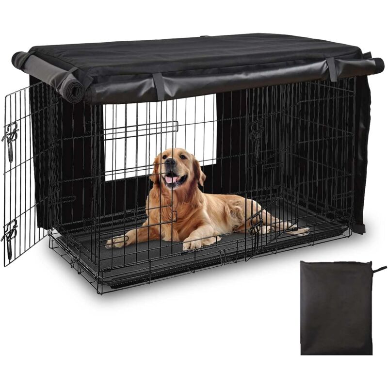 Soldes Bache Cage Chien, Protection Cage pour Chien, Multifonctionnelle Résistante à la Lumière, Matériau en Tissu Oxford 420D, Adapte à la Plupart