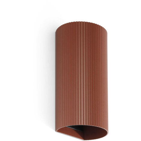 SOLE aplique redondo de pared terracota estriado 40545