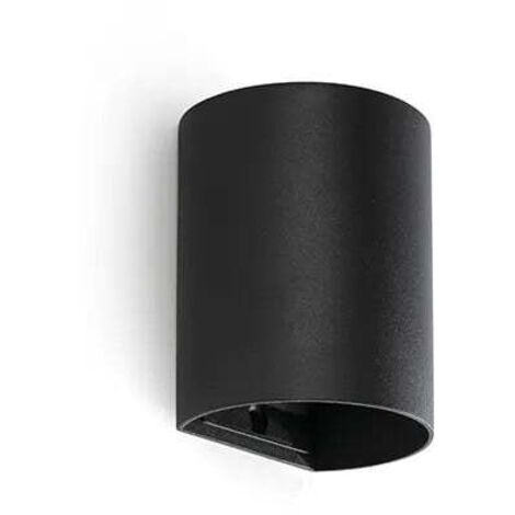 SOLE glatte schwarze Wandleuchte mit Schalter 40523