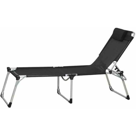Sole Liege Gestell Aluminium silber, Fläche Textilbezug schwarz