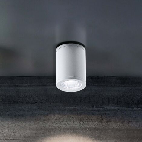 Sole Plafonnier à LED 6W 3000K IP54 en aluminium blanc, design moderne et élégant pour un éclairage polyvalent intérieur et extérieur