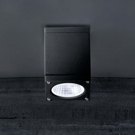 Sole Plafonnier à LED carré 6W 3000K IP54 en aluminium moulé sous pression Gris Foncé pour éclairage décoratif moderne intérieur et extérieur