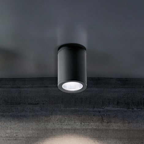 Sole Plafonnier LED rond en aluminium moulé sous pression gris foncé 6W IP54, parfait pour l'éclairage architectural d'intérieurs et d'extérieurs
