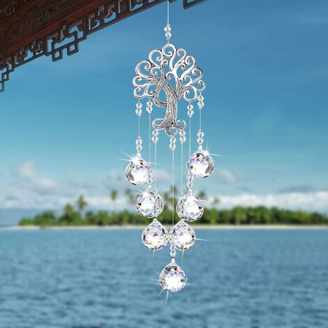 Soleil Cristal, Prisme Fenetre, Suncatcher, Capteur de Attrape-Soleil Suspendu pour Accueil, Jardin, Lampe en Cristal, Pendentif Rideau, Décoration à Suspendre