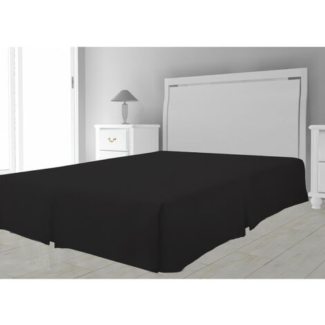 Soleil D Ocre – Cache sommier microfibre 90x190 cm noir – Protection matelas contre poussière – Installation facile sans repassage – Hauteur de volant 35 cm