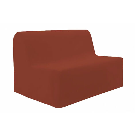 Soleil D Ocre – Housse de canapé BZ 140x200 cm en coton – Couleur brique – Protection et confort pour banquette BZ