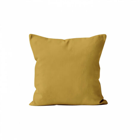 Soleil D Ocre – Housse de coussin 60x60 cm jaune – 100% polyester – Finition soignée avec zip discret – Lavable en machine à 30°C