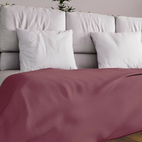 Soleil D Ocre – Jeté de lit 180x220 cm framboise – Coton recyclé mélangé – Lavable à froid – Couvre-lit et jeté de canapé tendance