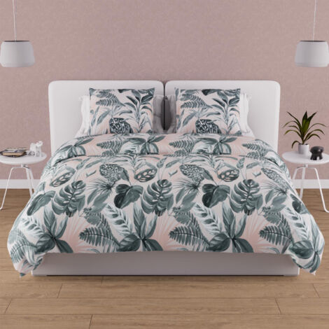 Soleil D Ocre – Parure de lit housse de couette 260x240 cm – 100 % coton 57 fils/cm² – Design coloré pour grand lit – Lavable en machine à 40°