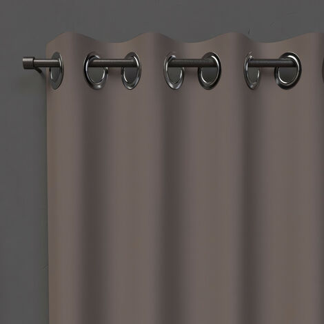 Soleil D Ocre – Rideau occultant 135x250 cm – 100% polyester – 8 oeillets métal inoxydables – Couleur moka, entretien facile
