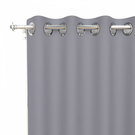 Soleil D Ocre – Rideau occultant infroissable 135x250 cm – 100% polyester – 8 œillets inox anti-rouille – Couleur gris