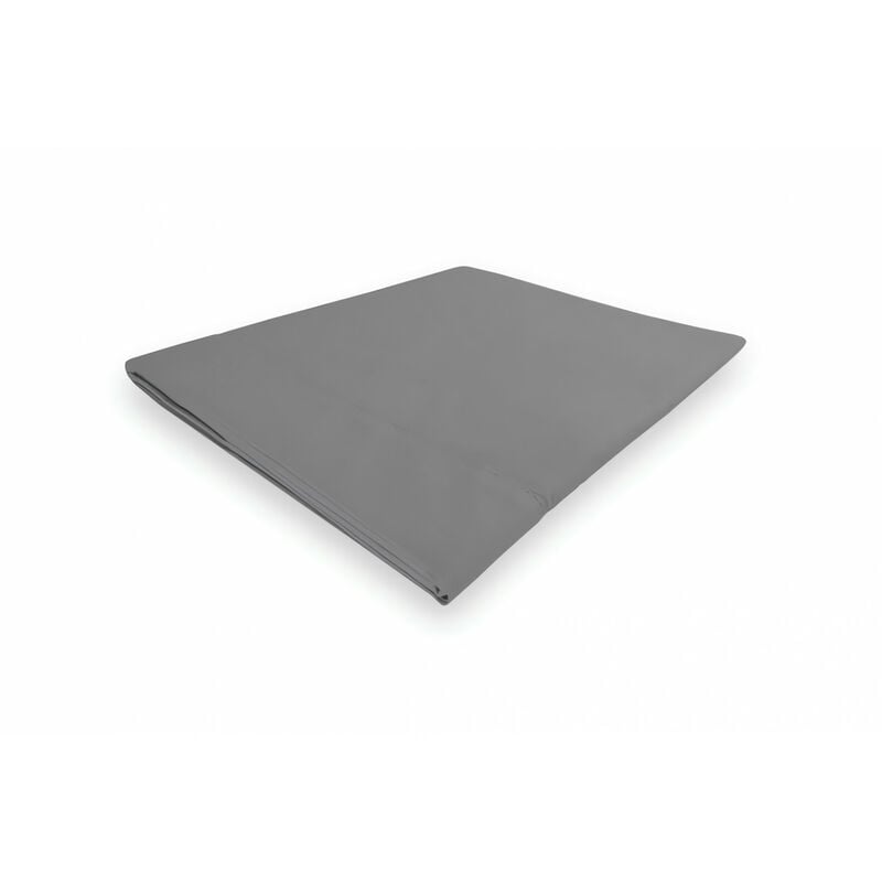 drap plat en coton percale camille, gris, par songe de camille - 260 x 300 cm - gris