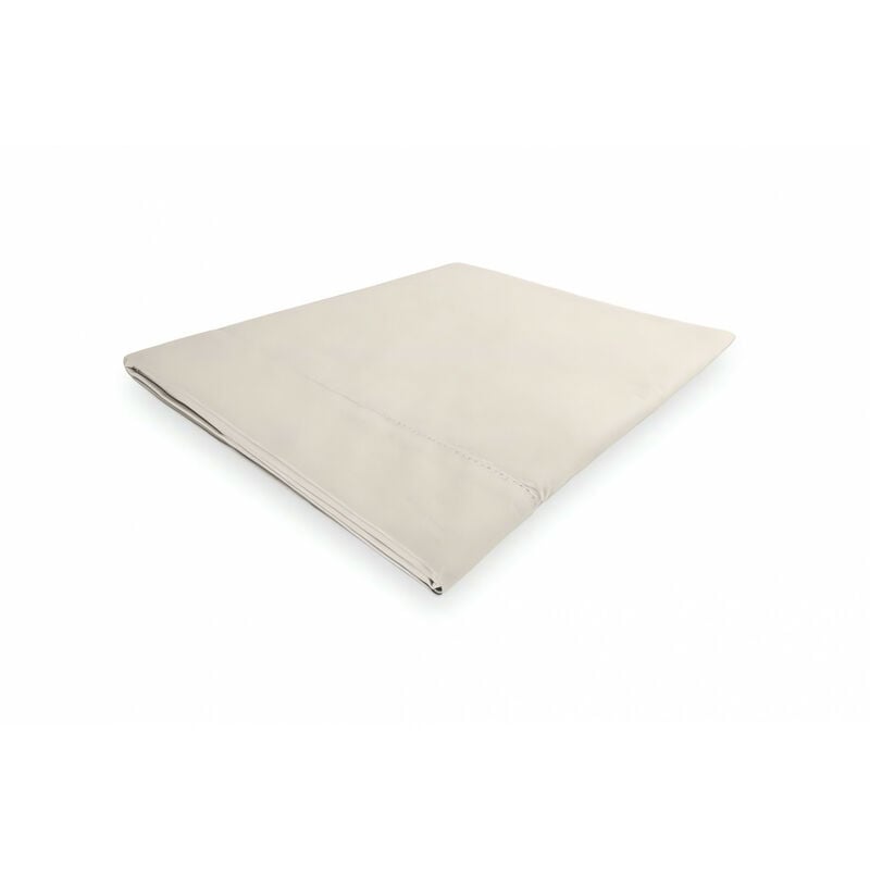 Les Tendances - Drap plat en coton percale 180x290 cm camille ecru, par songe de camille