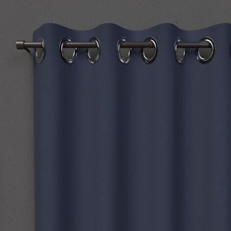 Soleil d'ocre OSCURANTE Tenda con Occhielli, Blu (Blu Navy), 140 x 250 cm
