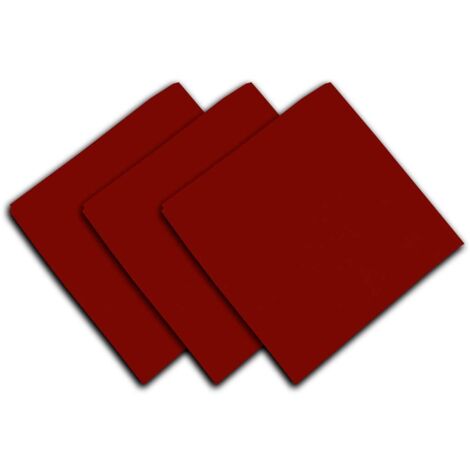 Soleil d'ocre Set di 3 Tovaglioli in Cotone Panama, Rosso, 45 x 45 cm