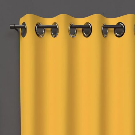 Soleil d'Ocre Tenda con occhielli, oscurante, Giallo, 140 x 250 cm
