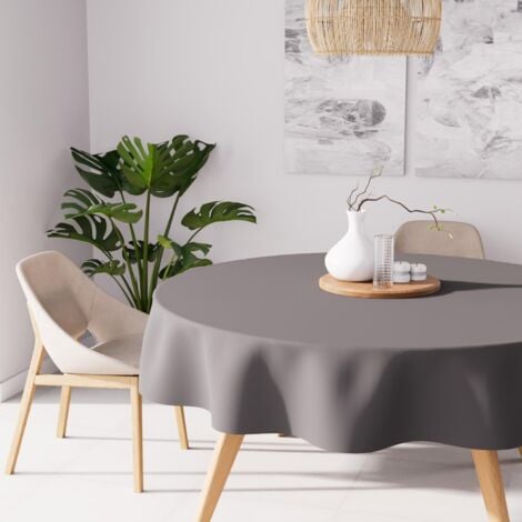 Soleil d'ocre Tovaglia Antimacchia, Grigio, Diametro 180 cm