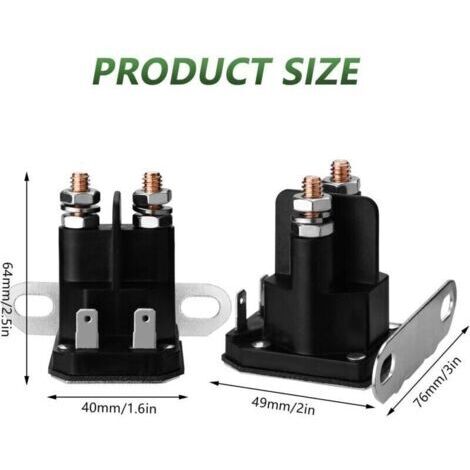 Solénoïde de démarreur pour tracteur tondeuse autoporté John Deere AM138068 Cub Cadet 725-04439 MTD Troy-Bilt Trombetta 862-1211-211-16