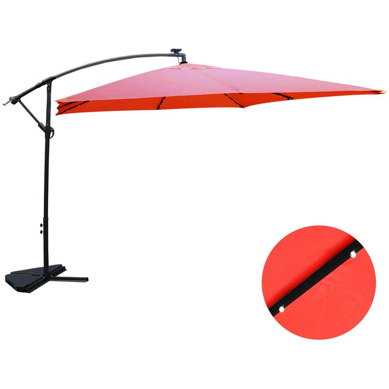 Solenzara Bulle terracotta : parasol LED déporté 3x3m