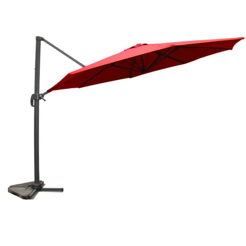 Concept-usine - Parasol déporté rond diamètre 350cm rotatif à 360° terracotta castillo